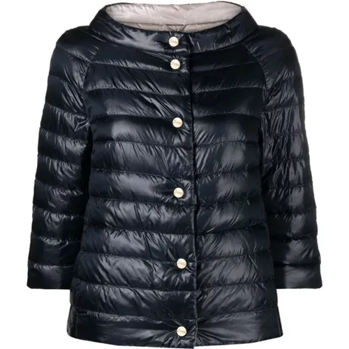 Quilted Padded Jacket Button Closure , female, Sizes: M, XS, L - Herno - Modalova