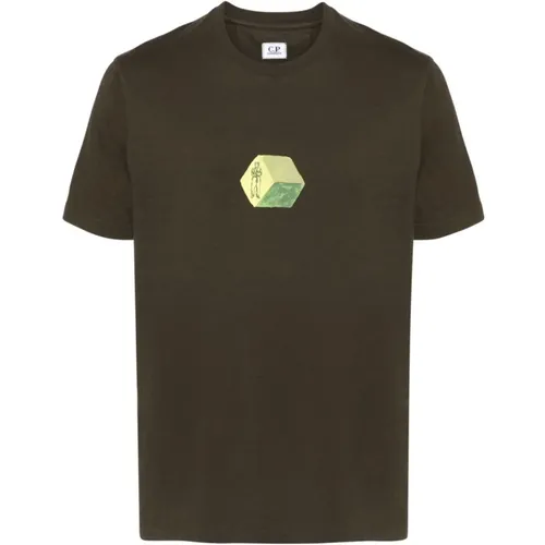 Kurzarm Grafikdruck T-Shirt - C.P. Company - Modalova