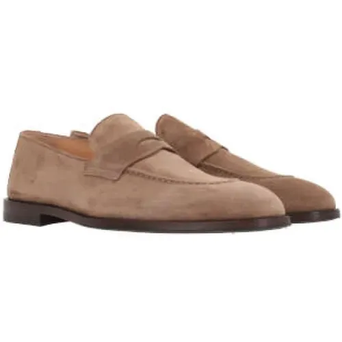 Dark Suede Moccasin Shoes , male, Sizes: 10 UK, 6 UK - BRUNELLO CUCINELLI - Modalova