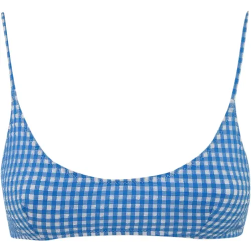 Sea Bikini Top Checkered Pattern , female, Sizes: S, M, XS, L - MC2 Saint Barth - Modalova