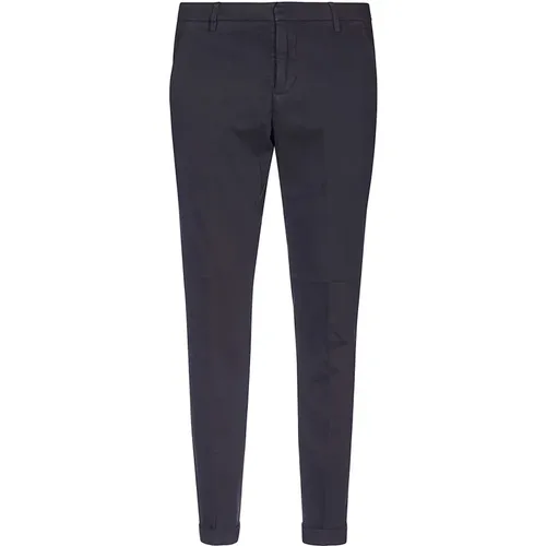 Stretch-Baumwoll-Gabardine-Hose Grau , Herren, Größe: W29 - Dondup - Modalova