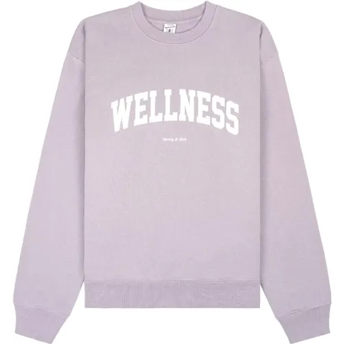 Faded Lilac White Ivy Crewneck , male, Sizes: L, S, XL, M - Sporty & Rich - Modalova