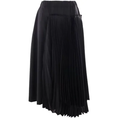 Wool Pleated Midi Skirt , female, Sizes: S - Noir Kei Ninomiya - Modalova