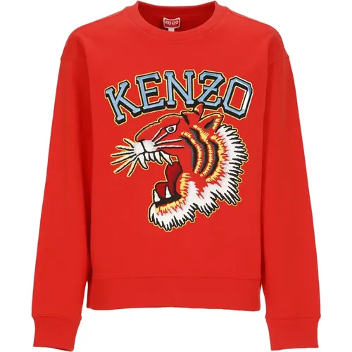 Cotton Sweatshirt with Contrasting Logo and Tiger Print , male, Sizes: M - Kenzo - Modalova