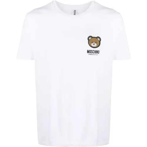 T-Shirts und Polos Weiß , Herren, Größe: 2XL - Moschino - Modalova