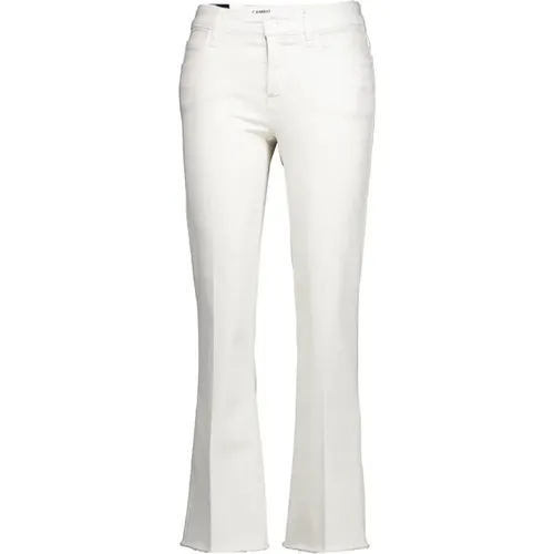 Stilvolle Francesca Ecru Gerades Jeans , Damen, Größe: L - CAMBIO - Modalova
