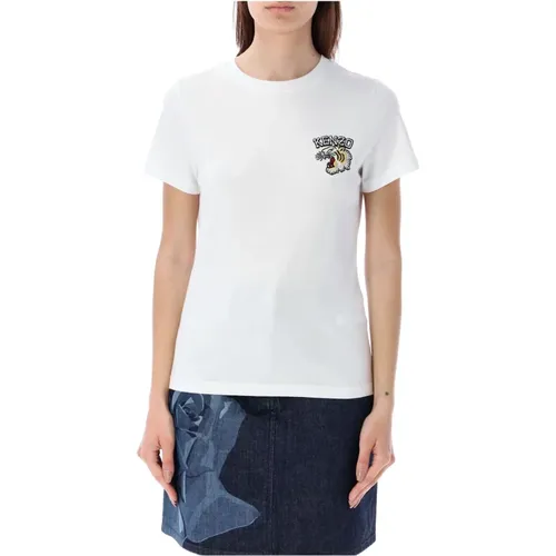 Off Tiger Varsity T-Shirt , Damen, Größe: M - Kenzo - Modalova