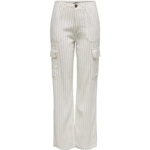 Linen Cargo Pants Spring/Summer Collection , female, Sizes: XL, M, S, L, XS - Only - Modalova