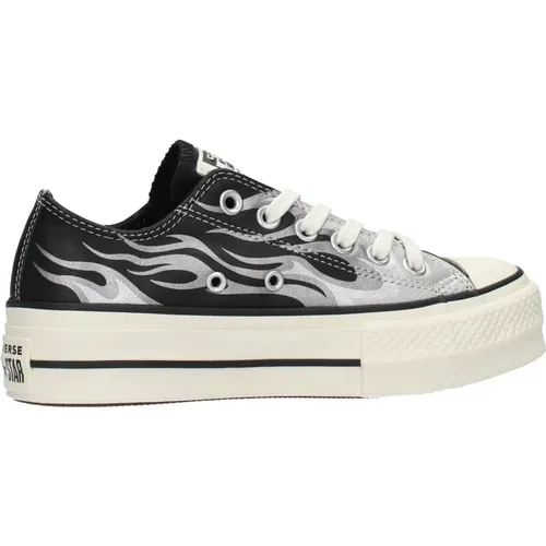 Flammen Leder Sneakers , Damen, Größe: 35 EU - Converse - Modalova