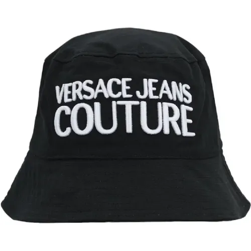 Cotton Men`s Hat with Logo - L , male, Sizes: S - Versace Jeans Couture - Modalova