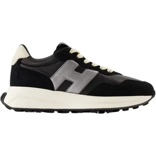 Schwarze Leder Sneakers Allacciato H , Damen, Größe: 38 EU - Hogan - Modalova