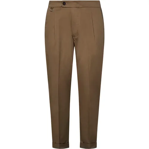 Slim-fit Trousers,Braune Slim Fit Baumwollhose - Low Brand - Modalova