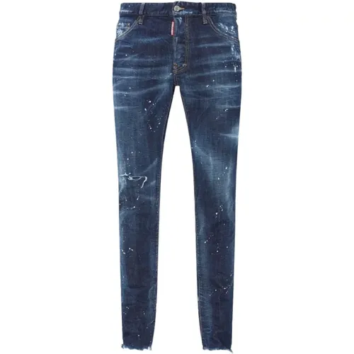 Dunkelblaue Skinny Jeans mit Niedriger Taille , Herren, Größe: XS - Dsquared2 - Modalova