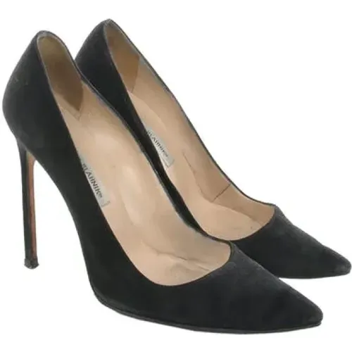 Pre-owned Suede heels , female, Sizes: 7 UK - Manolo Blahnik Pre-owned - Modalova