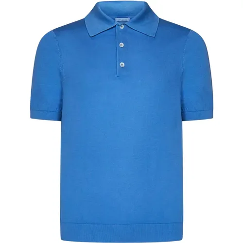 Blaue T-Shirts und Polos mit französischem Kragen , Herren, Größe: 2XL - Malo - Modalova