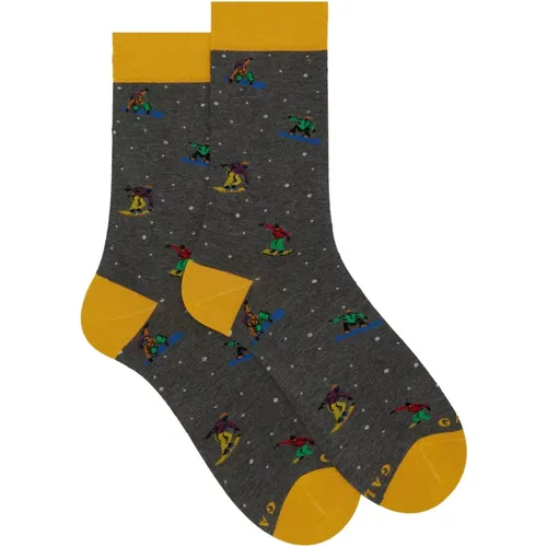 Kurze Baumwollsocken mit Snowboardmotiv - Gallo - Modalova