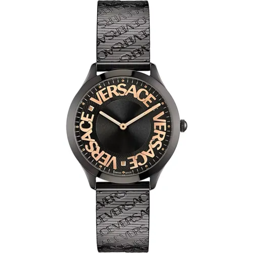 Logo Halo Stainless Steel Watch , female, Sizes: ONE SIZE - Versace - Modalova