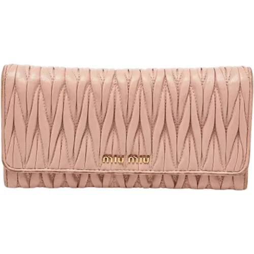 Pre-owned Leather wallets , female, Sizes: ONE SIZE - Miu Miu Pre-owned - Modalova