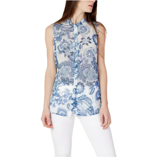 Print Sleeveless Shirt , female, Sizes: S, L, M - Guess - Modalova