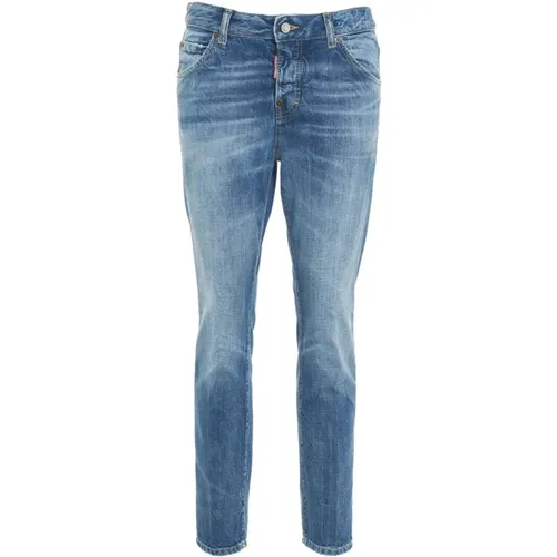 Italienische Gerades Jeans mit Aufgesetzten Taschen , Damen, Größe: 2XS - Dsquared2 - Modalova