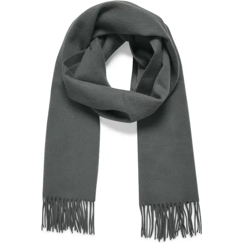 Soft Wool Scarf with Fringes , female, Sizes: ONE SIZE - Soaked in Luxury - Modalova