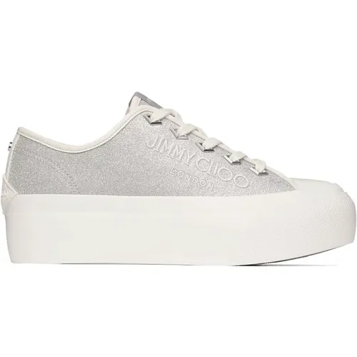 Silver Palm Sneakers , female, Sizes: 7 UK, 4 1/2 UK, 3 UK, 3 1/2 UK, 5 UK, 6 UK, 4 UK, 5 1/2 UK - Jimmy Choo - Modalova