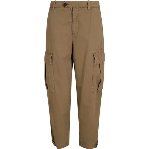 Gabardine Trousers Sonata Wood Brown , female, Sizes: 2XS, S, XS - pinko - Modalova