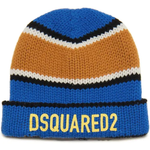 Mehrfarbige Wollmütze mit Logo - Dsquared2 - Modalova