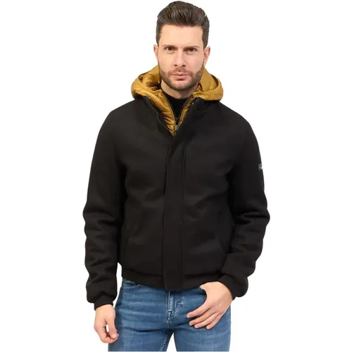 Bomber Jacket with Removable Hood and Contrast Inner Vest , male, Sizes: XL - YES ZEE - Modalova