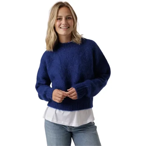 Blauer Mohair-Pullover Oversized Fit , Damen, Größe: XL - By-Bar - Modalova