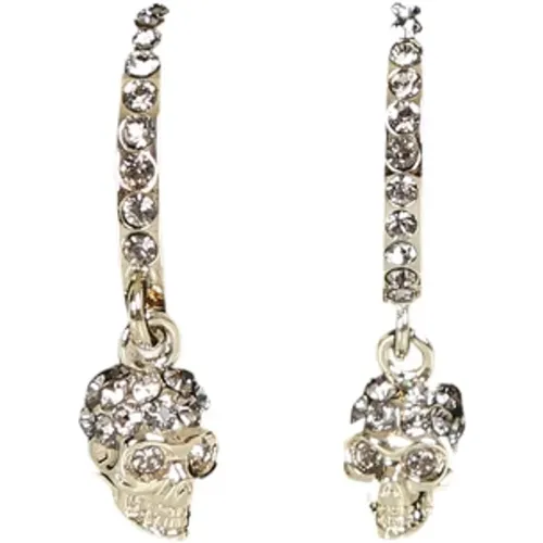 Gold Skull Hoop Earrings , female, Sizes: ONE SIZE - alexander mcqueen - Modalova