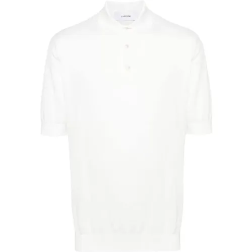 Weißes Poloshirt mit Besticktem Logo , Herren, Größe: L - Lardini - Modalova