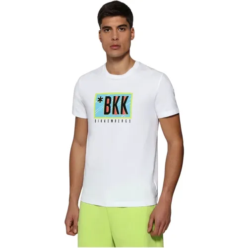 Weißes Regular T-Shirt , Herren, Größe: M - Bikkembergs - Modalova