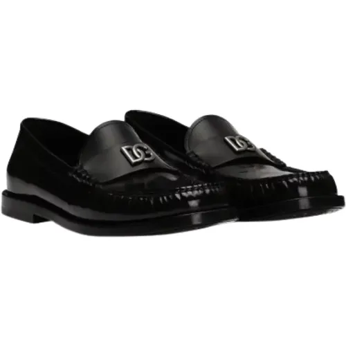 Silberne Logo-Plaque-Loafers , Damen, Größe: 39 EU - Dolce & Gabbana - Modalova