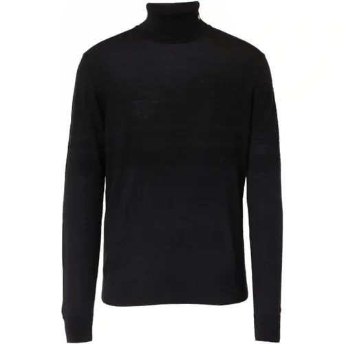 Bestickter Adler Wollpullover Schwarz , Herren, Größe: 2XL - Emporio Armani - Modalova