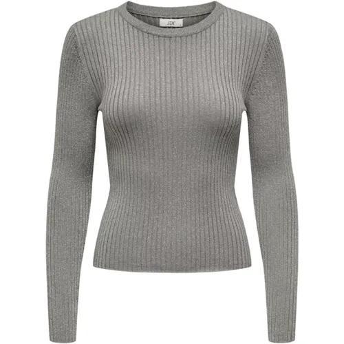 Grauer Strick Rundhals Pullover , Damen, Größe: M - JACQUELINE de YONG - Modalova