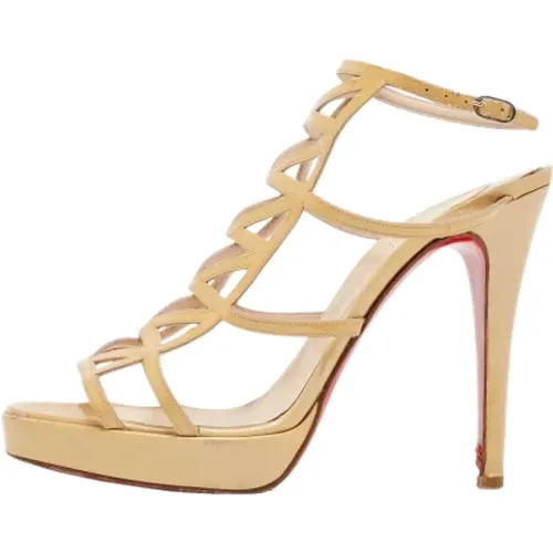 Pre-owned Leather sandals , female, Sizes: 4 1/2 UK - Christian Louboutin Pre-owned - Modalova