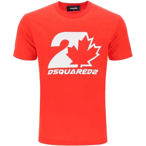Logo Print T-Shirt , Herren, Größe: XS - Dsquared2 - Modalova