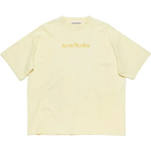 Verschwommenes Logo T-Shirt,Graues Logo-Print T-Shirt - Acne Studios - Modalova