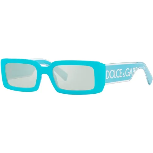 Modische Sonnenbrille mit blauem Rahmen und verspiegelten Gläsern , Damen, Größe: 53 MM - Dolce & Gabbana - Modalova