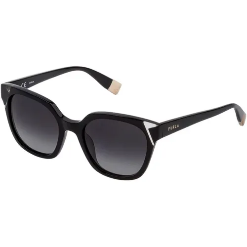 Schwarze Acetat Damen Sonnenbrille mit Spezialfunktionen - Furla - Modalova