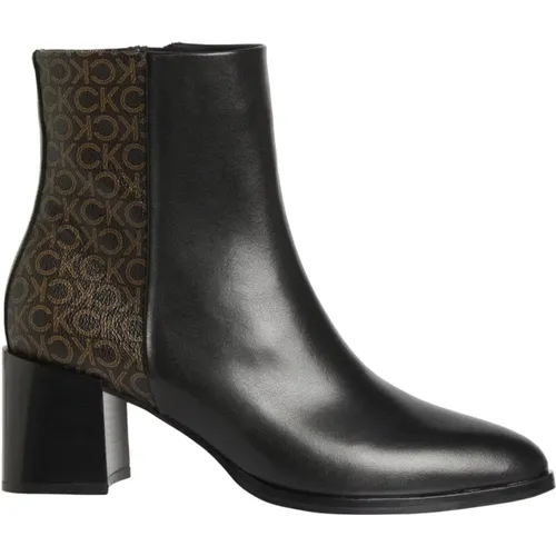 Almond Heeled Boot 55, Leather , female, Sizes: 3 UK, 4 UK, 8 UK, 7 UK, 6 UK, 5 UK - Calvin Klein - Modalova