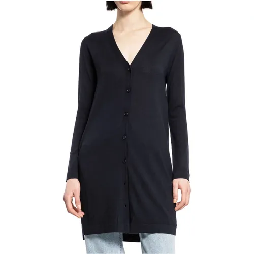 Schwarzer V-Ausschnitt Cardigan mit Knopfleiste , Damen, Größe: M - Max Mara - Modalova