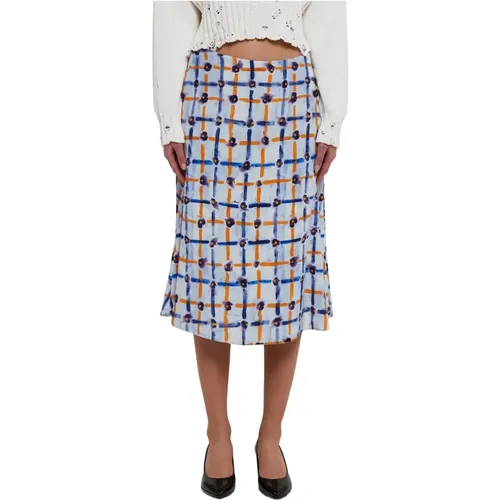 Silk Midi Skirt , female, Sizes: S, XS - Marni - Modalova