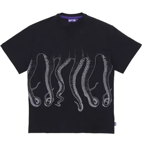 Tentakel-Logo Schwarzes T-Shirt - Octopus - Modalova