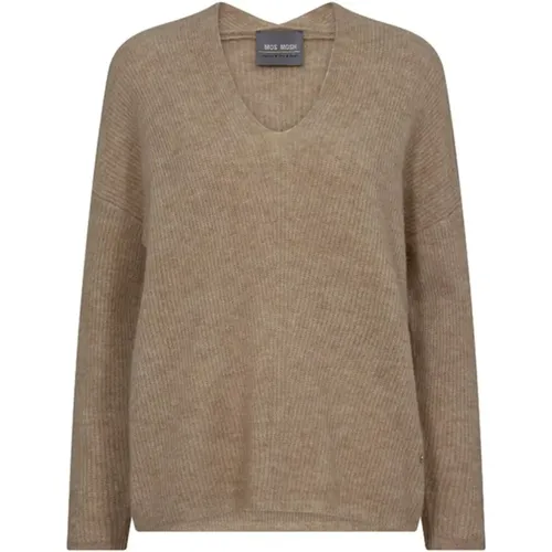Soft and Cozy V-Neck Knit Sweater , female, Sizes: XL, XS, S, M, L - MOS MOSH - Modalova