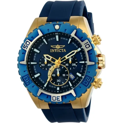Aviator Men`s Quartz Watch - Blue Dial , male, Sizes: ONE SIZE - Invicta Watches - Modalova