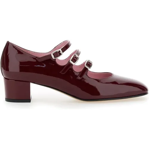 Burgundy Patent Heel Shoes , female, Sizes: 4 UK - Carel - Modalova