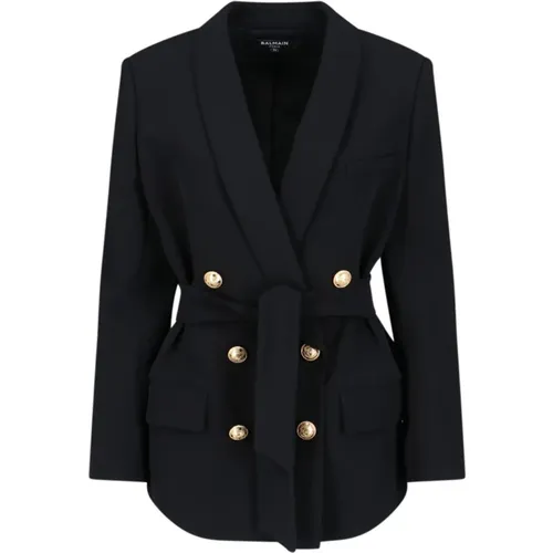 Schwarzer Einreiher-Blazer Balmain - Balmain - Modalova