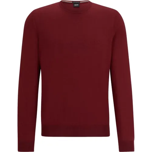 Herren Regular Fit Wollpullover in Dunkelrot , Herren, Größe: 3XL - Hugo Boss - Modalova